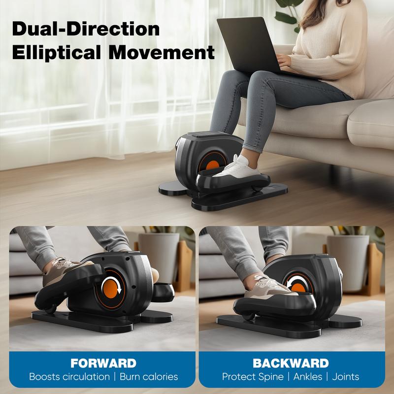 Sweet Furniture F Under-Desk Elliptical Machine – Compact, Quiet & Portable Pedal Exerciser with Adjustable Speed, LED Display, Ideal Mini Elliptical for Home or Office Workout