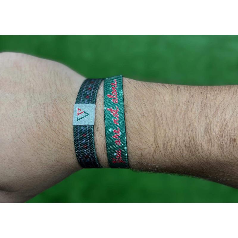 CHRISTMAS BAND - YOU ARE NOT ALONE Reversible Motivational Wristband for Athletes