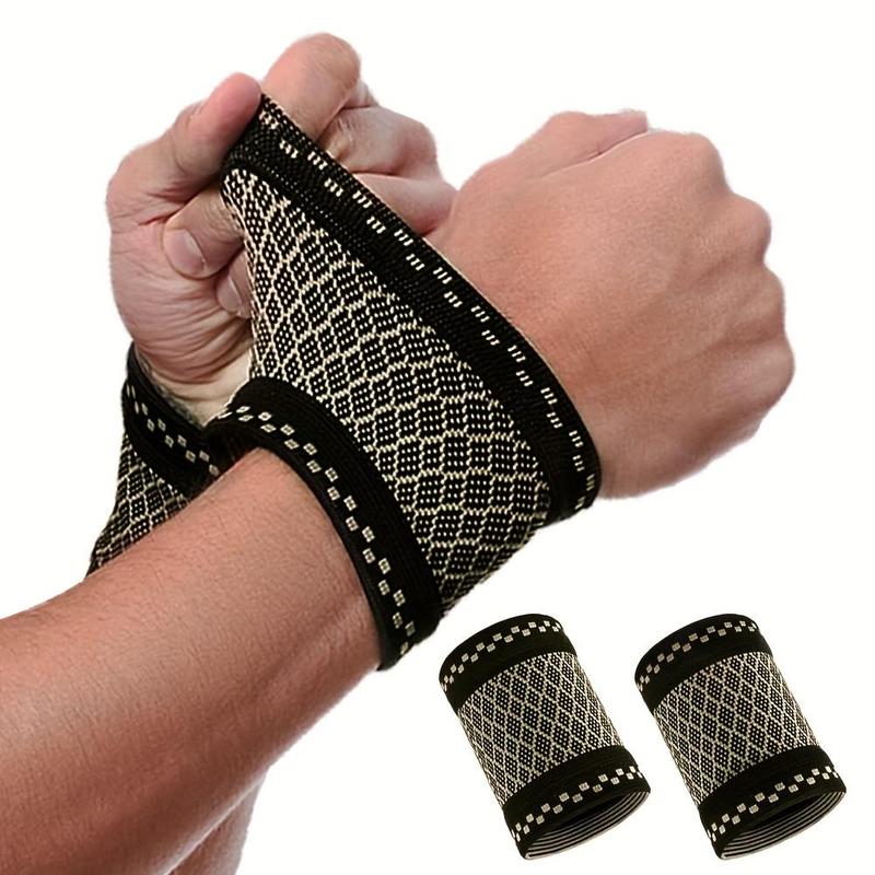 Geometric Pattern Wrist Brace, 2 Counts Elastic Wrist Band, Breathable Wrist Protector for Men & Women, Sports Protective Gear for Tennis Basketball