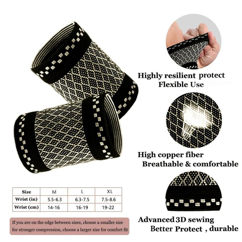 Geometric Pattern Wrist Brace, 2 Counts Elastic Wrist Band, Breathable Wrist Protector for Men & Women, Sports Protective Gear for Tennis Basketball