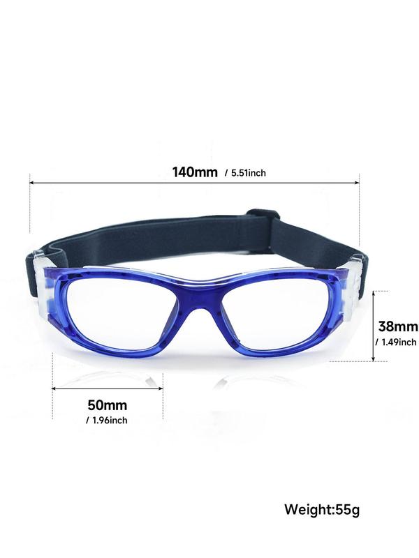 Sporty Colorblock Adjustable Glasses for Kids, Sport Clear Lens Glasses for Basketball Soccer Football, Sports Eyewear for Boys & Girls