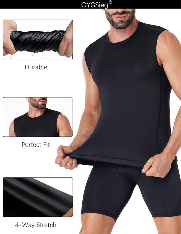 6 or 3 Pack Men's Athletic Compression Shirts Sleeveless Tank Top Base Layer Sports Workout Shirts for Basketball