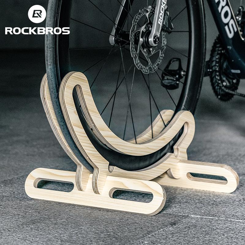 ROCKBROS Bike Stand Bicycle Parking Rack For 23-30 700C Support Wooden Bracket Bike Support Rack Wheel Holder