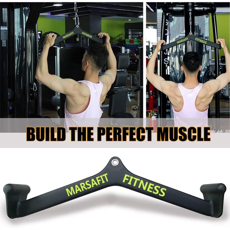 T-bar V-bar Pulley Cable Machine Attachments, Bicep Curl Tricep Lat pulldown Bar Back Strength Training Handle Grips Lat Pull Down Bar Press Down Exercises