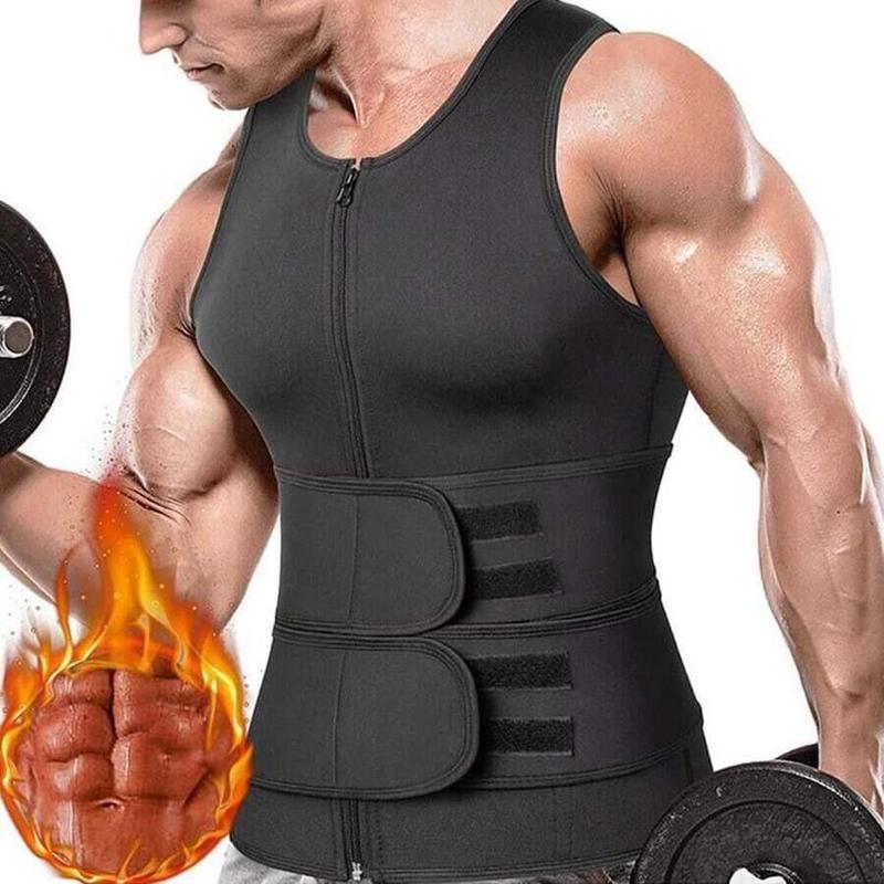 Men's Solid Color Sauna Vest, Waist Trainer, Waist Training Vest, Fitness Vest, Workout Vest, Gym Accessories, Men's Gym Clothing