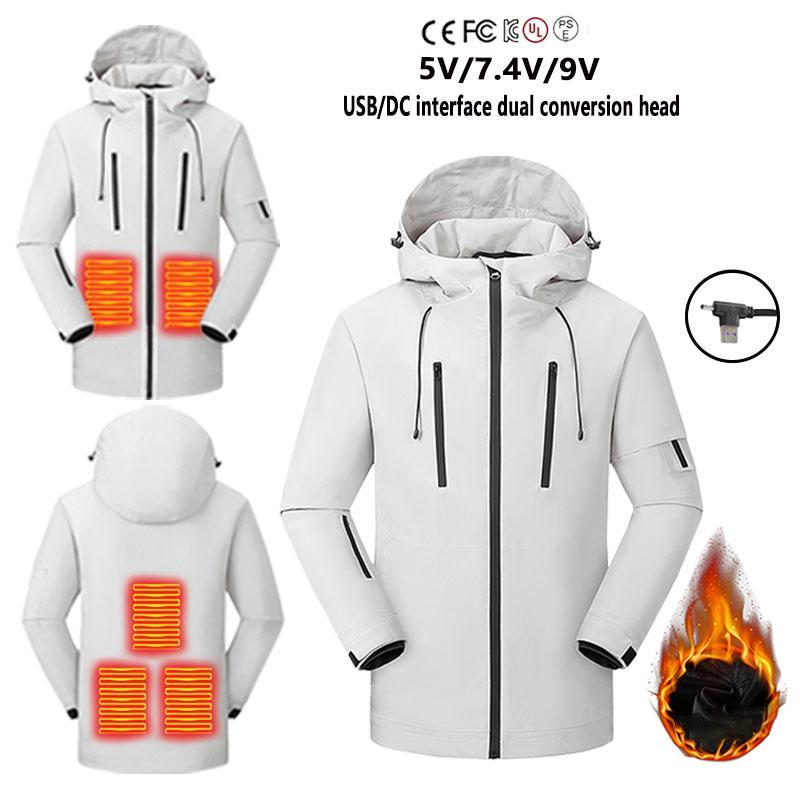 USB Rechargeable Electric Heating Jacket, Winter Windproof Heated Jacket with Battery, Outdoor Hiking Jacket, Smart Protective Gear for Men & Women, Christmas Gift, Coats for Winter 2024