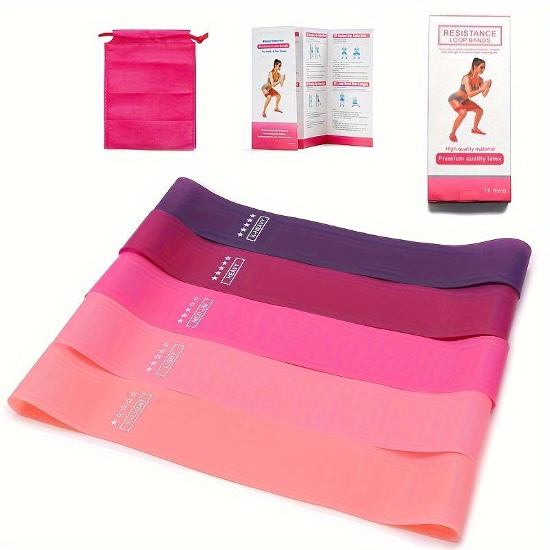 Resistance Band for Legs & Butt, 5 Counts Fabric Exercise Loop Band, Strength Band for Booty, Fitness and Home Workout Equipment