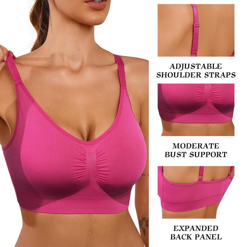 Women's Wireless Sculpt Bra Comfort Bralettes No Underwire Unlined Cami Bra Seamless Tshirt Bras Sports Bra