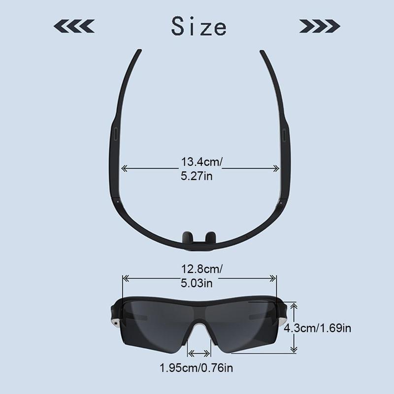 Multifunction Smart Glasses, Polarized Bluetooth-compatible Sunglasses with Built-in Mic, Audio Sunglasses for Cycling Sports Music Call