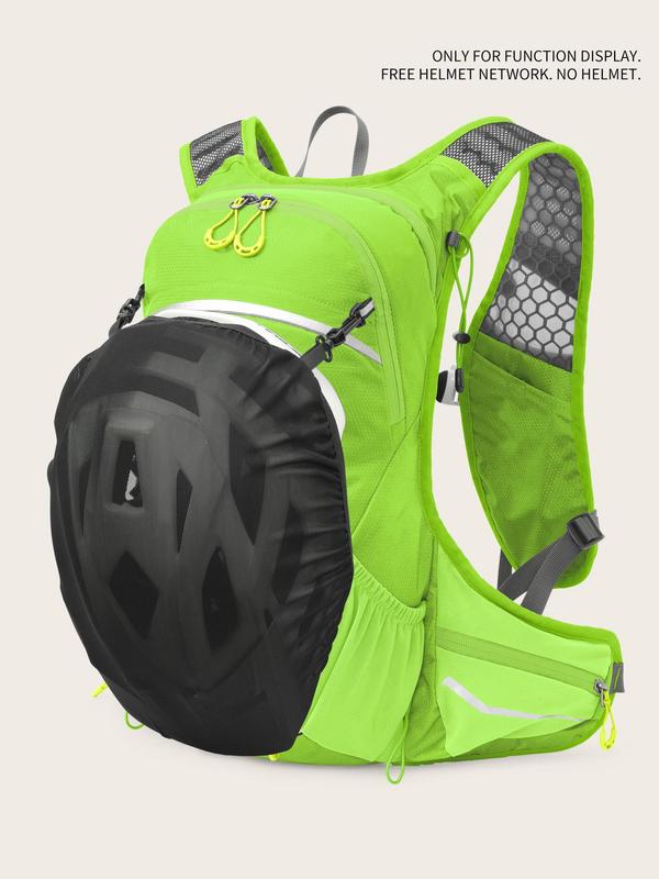 Unisex's Lightweight Luminous Hiking Backpack, Gym Bag, Sporty Zipper Design Cycling Backpack with Helmet Net for Men & Women, Sports Clothes Accessories, Running Vest, Sports & Outdoor Clothes Accessories