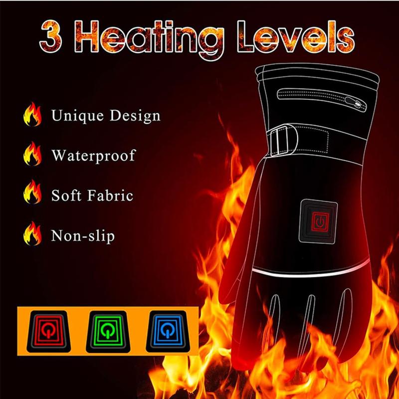 Heated Gloves, Winter Gloves for Men and Women , 3 Levels Temperature Control  Waterproof Warm  Gloves for Ski Outdoor