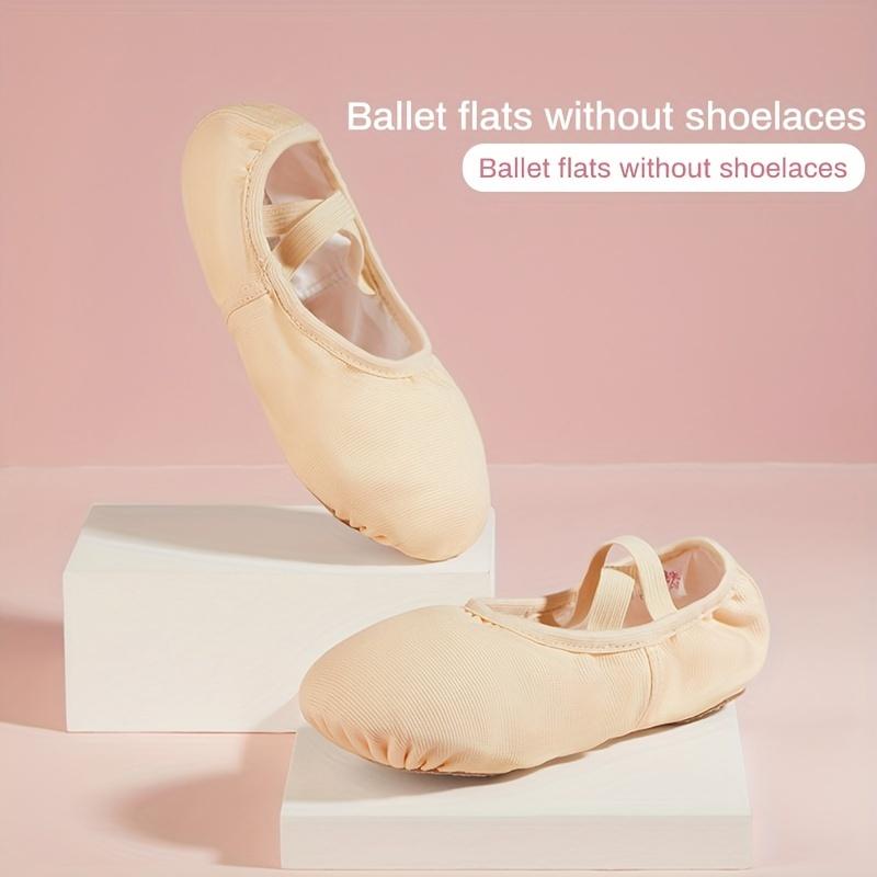 Girls' Solid Ballet Shoes Dance Shoe, Children's Dance Shoe, Comfortable and Breathable Adjustable Sneaker, Providing Children with Better Performance