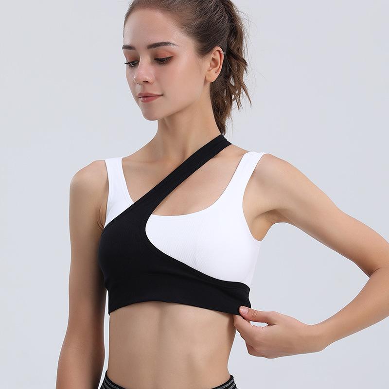 Cross Back Sport Bras Padded Strappy Criss Cross Cropped Bras for Yoga Workout Fitness Low Impact