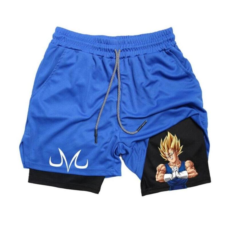 2 in 1 Anime Broly Quick Dry Shorts Running Training Joggers Fitness Gym Sports