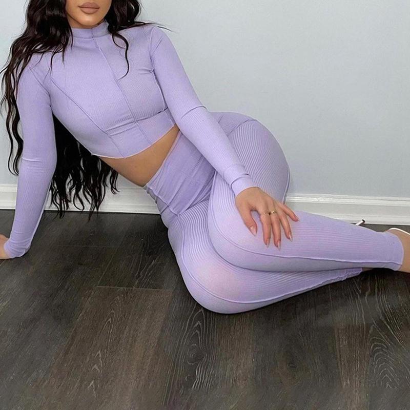 Contrast Stitch Bodycon Jumpsuit Women's Sports Sleeve Two Piece Set Outfit Skinny Bodycon Sleeve