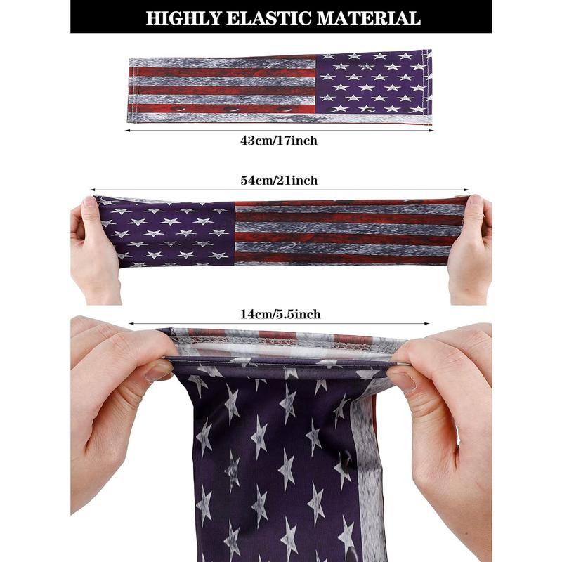 9Pairs American Independence Arm Sleeves USA Flag Cooling Arm Covers Sun Protection Arm Unisex Sports Basketball Cycling X