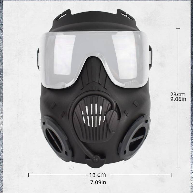 Full Face Mask, Face Cover with Ventilation Holes & Adjustable Strap & Sponge Nose Pad & Color-changing PC Reinforced Lens, Real-life CS Tactical Equipment