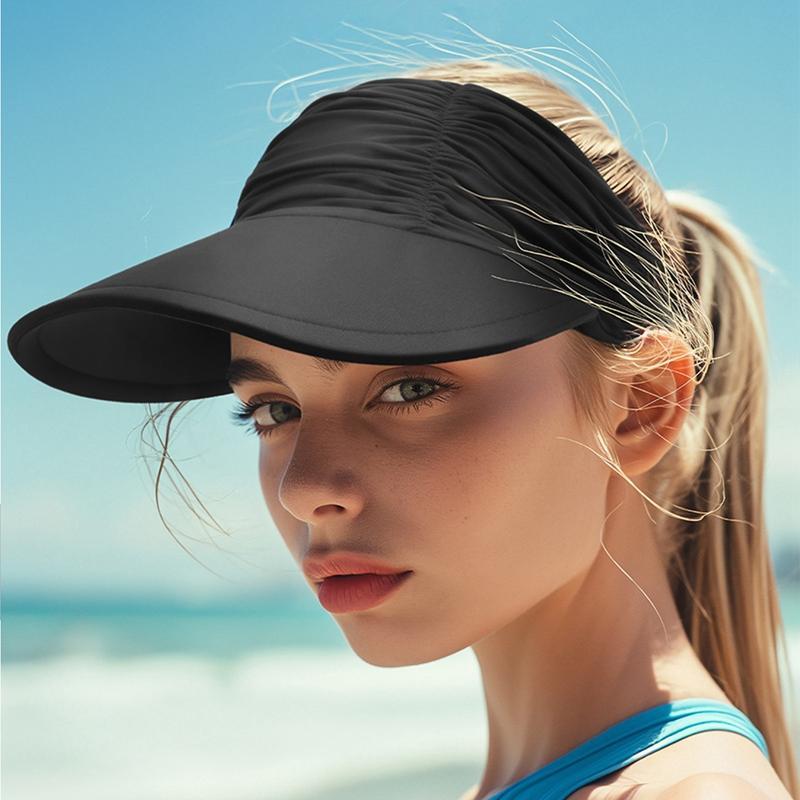 Women's Solid Color Sun Hat, Large Brim Sun Hat, Outdoor Sports Hat for Women, Beach Swimming Hat, Sun Protection Hat