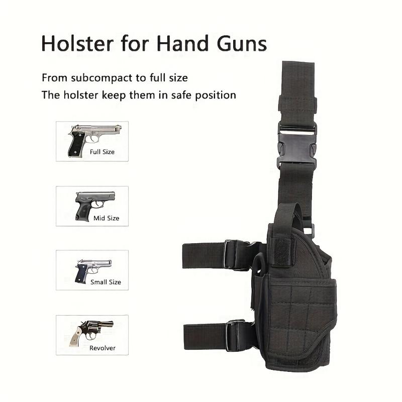 Tactical Pistol Thigh Holster, Suspension Leg Holster, Adjustable to Right Hand