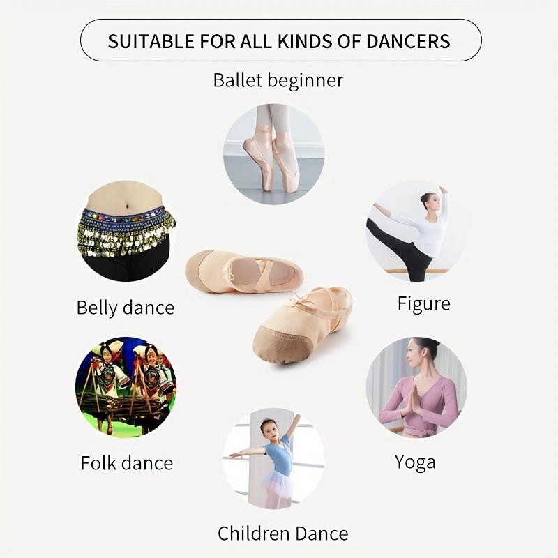 Girls' Solid Ballet Shoes Dance Shoe, Children's Dance Shoe, Comfortable and Breathable Adjustable Sneaker, Providing Children with Better Performance