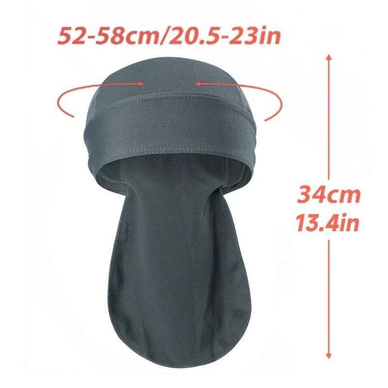 2pcs Skull Cap, Cycling Cap, Solid Color Breathable Sports Headscarf, Quick Dry Helmet Liner, Summer Sweat-absorbing Long-tail Headscarf, Breathable Hat, Gym Accessories