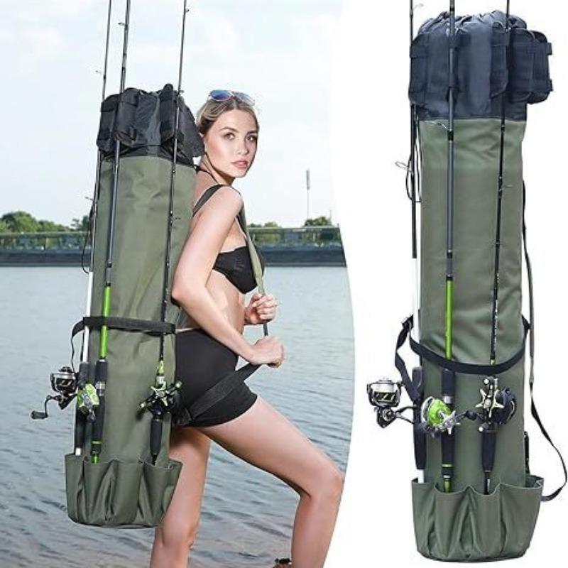 Foldable Fishing Rod Bag, Large Capacity Fishing Rod Storage Bag, Fishing Gear Bag, Outdoor Fishing Accessories