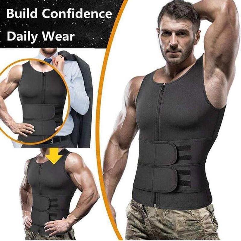 Men's Solid Color Sauna Vest, Waist Trainer, Waist Training Vest, Fitness Vest, Workout Vest, Gym Accessories, Men's Gym Clothing