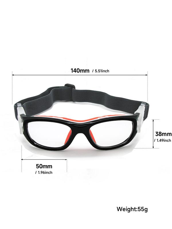 Sporty Colorblock Adjustable Glasses for Kids, Sport Clear Lens Glasses for Basketball Soccer Football, Sports Eyewear for Boys & Girls