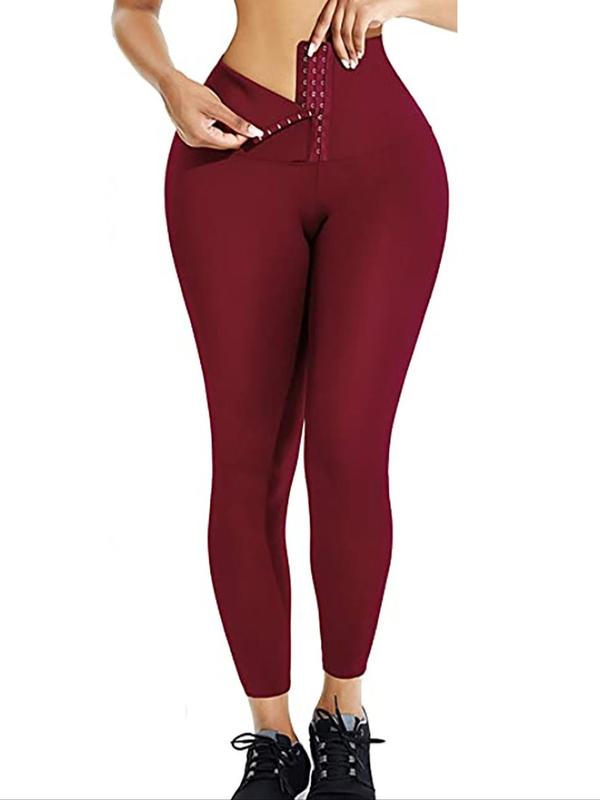 Women's Solid High Waist Sports Leggings, High Stretch Seamless Yoga Leggings, Ladies Sportswear for Indoor Outdoor Wear, Tummy Control