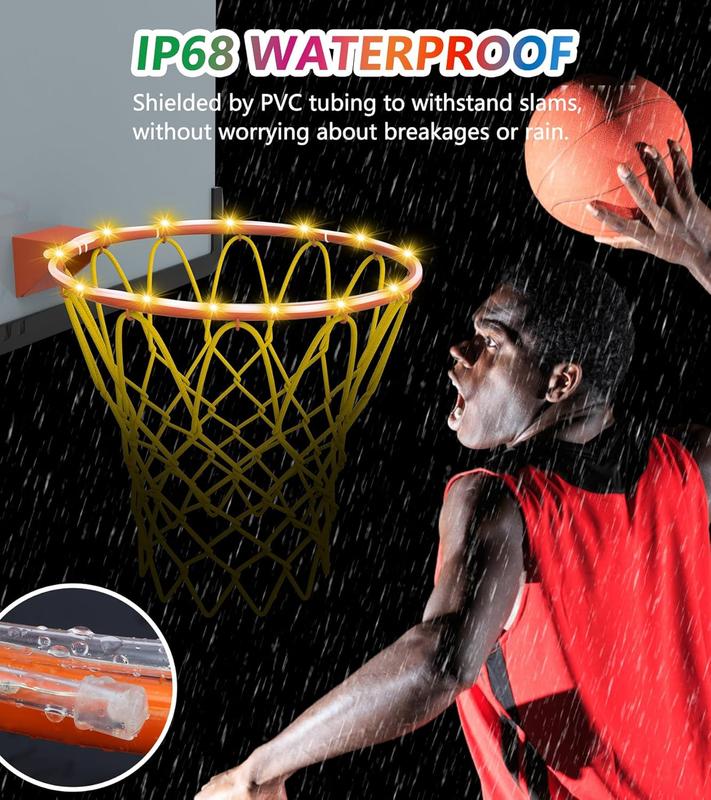 LED Basketball Hoop Light, Waterproof Super Bright Basketball Rim Lights,Remote Control 16 Colors and 7 Lighting Flicker Change, for Night Outdoor Basketball Games and Christmas Giftss