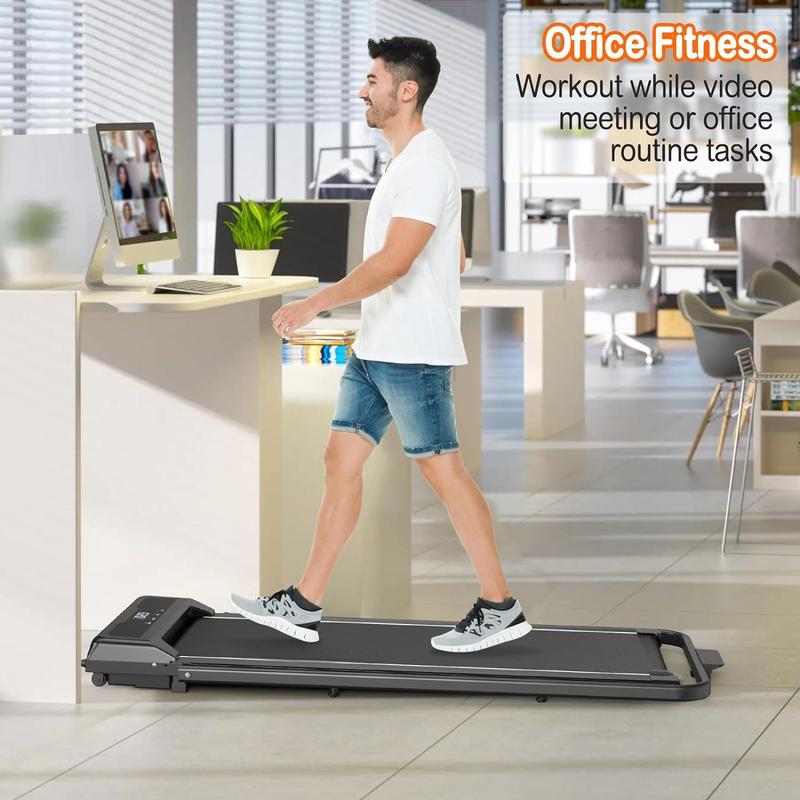 6.2MPH Foldable Walking Pad Treadmill, 2-in-1 Portable Treadmill with Handle Bar, Ideal for Weight Loss and Obese Users – Under Desk Design for Home & Office, Remote Control, Safety Lock, Easy Storage, with 2-Year Warranty