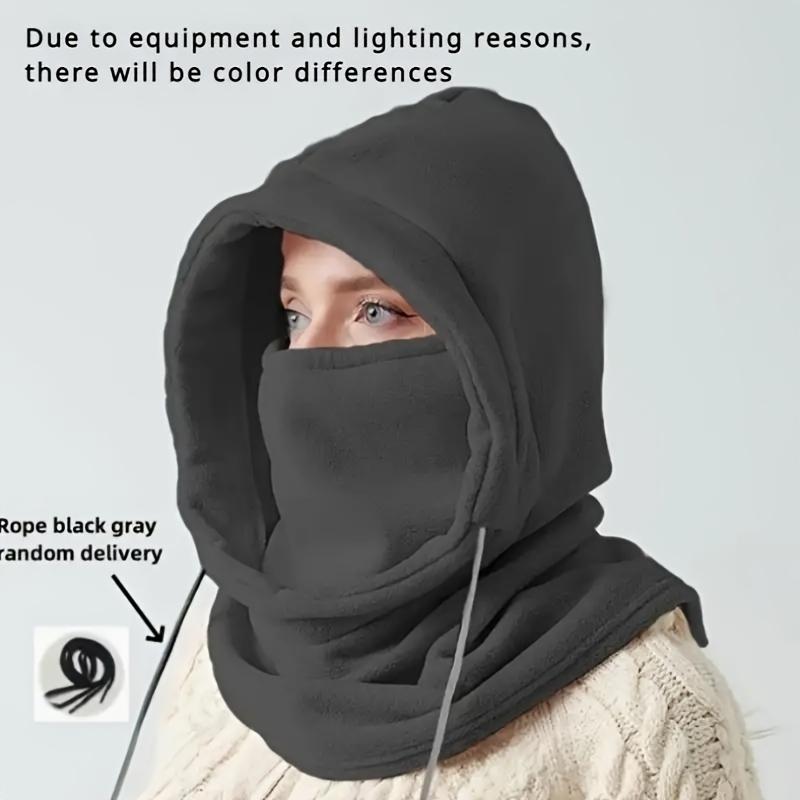 Unisex Winter Balaclava Knit Hood - Windproof Ski Mask with Drawstring, Motorcycle Riding Headgear, Warm Knitted Cap for Cold Weather Activities, Textile Material Content Over 80% - Hand Washable or Professionally Dry Cleaned