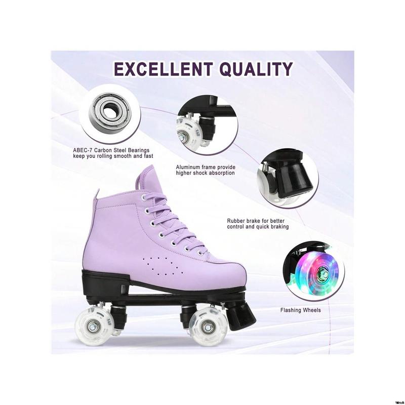 Universal Unisex Girls Men's Skates Quad Skates Double Row Classic High Tops Leather PU Skates Men's and Women's Gets