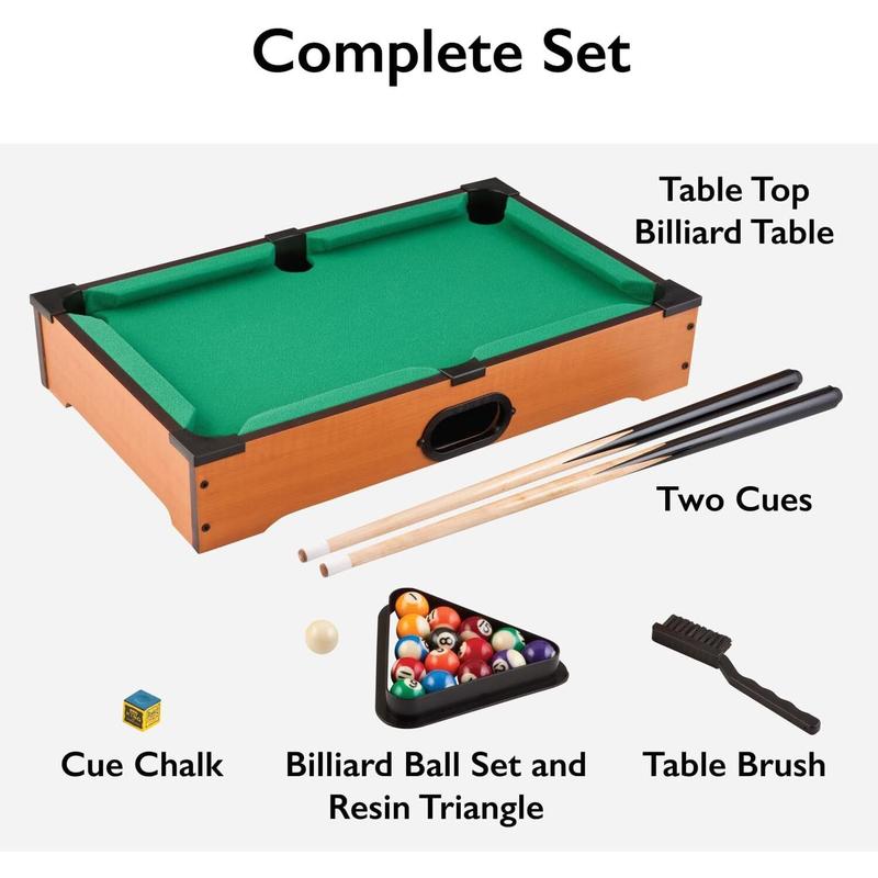 Mains 20-Inch Table Top Miniature Billiard Pool Game Set