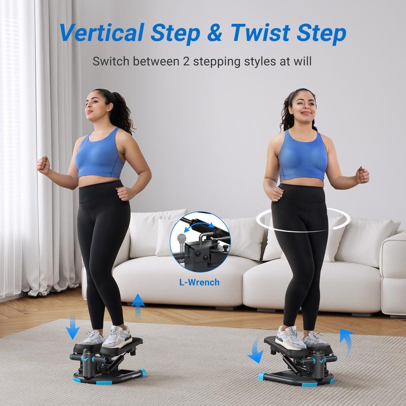 MERACH Steppers for Exercise, Stair Stepper with Resisitance Bands Mini Stepper with 330LBS Loading Capacity