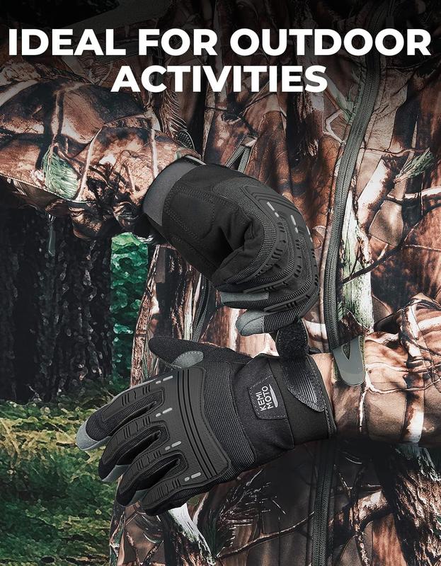 KEMIMOTO Outdoor Gloves Motorcycle Gloves for Men Touchscreen Work Gloves for Outdoor Work Sports Cycling Hunting Hiking Climbing