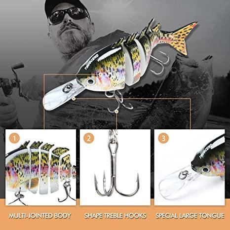 TRUSCEND Fishing Lures for Freshwater and Saltwater, Lifelike Tilapia Swimbait for Bass Trout Crappie, Slow Sinking Bass Fishing Lure, Amazing Fishing Gifts for Men, Must-Have for Family Fishing Gear