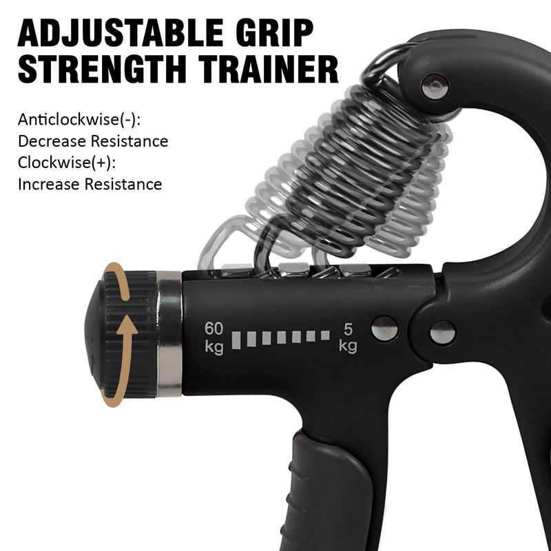 Grip Strength Device, Fitness Kit, Hand Strength Trainer, Adjustable Resistance Grip, Finger Strength, Grip Ring, Pressure Release Grip Ball, Five Finger Trainer, Finger Training, Rehabilitation Training, Gift adjustable hand