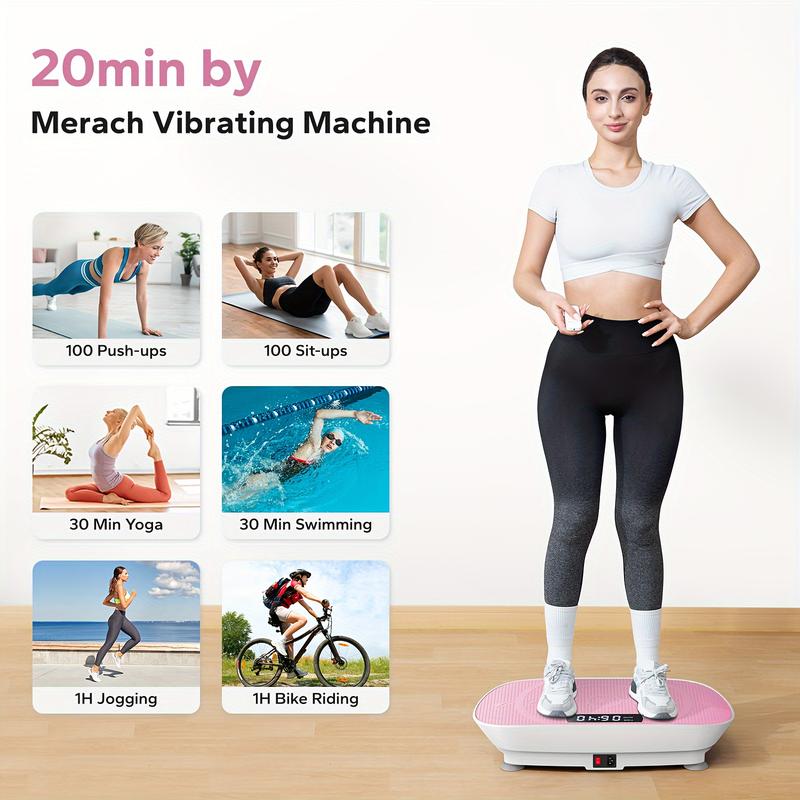 MERACH Whole Body Vibration Platform - Silent Motor, Speed Control, Lymphatic Drainage, Body Shaping, Power Vibrate Fitness Exercise Machine for Home Workout