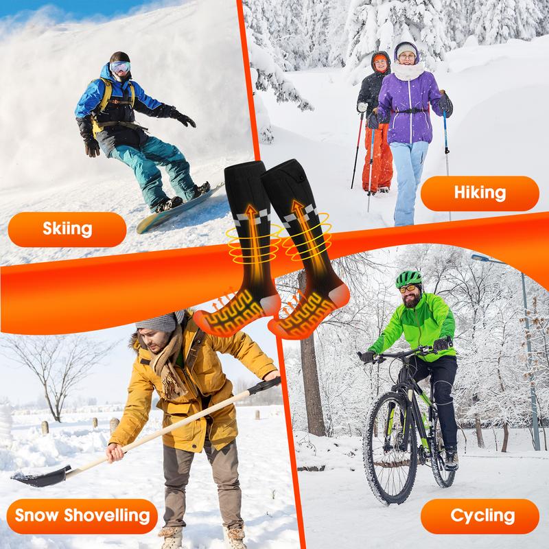 Heated Socks Electric Upgraded Version, 7500mAh Locust Battery Rechargeable Heated Warm Socks, Winter Warm Socks with 4 Heating Settings, Suitable for Winter Outdoor Sports, Best Christmas Gift