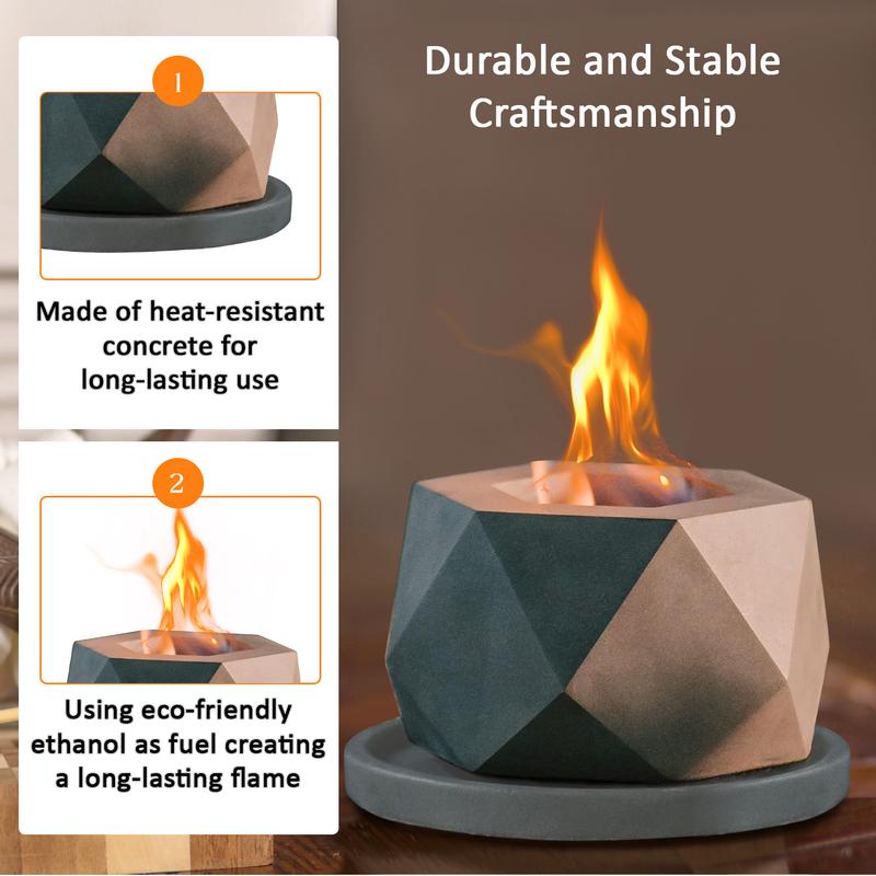 Black Friday Deal Concrete Tabletop Fire Pit with 6