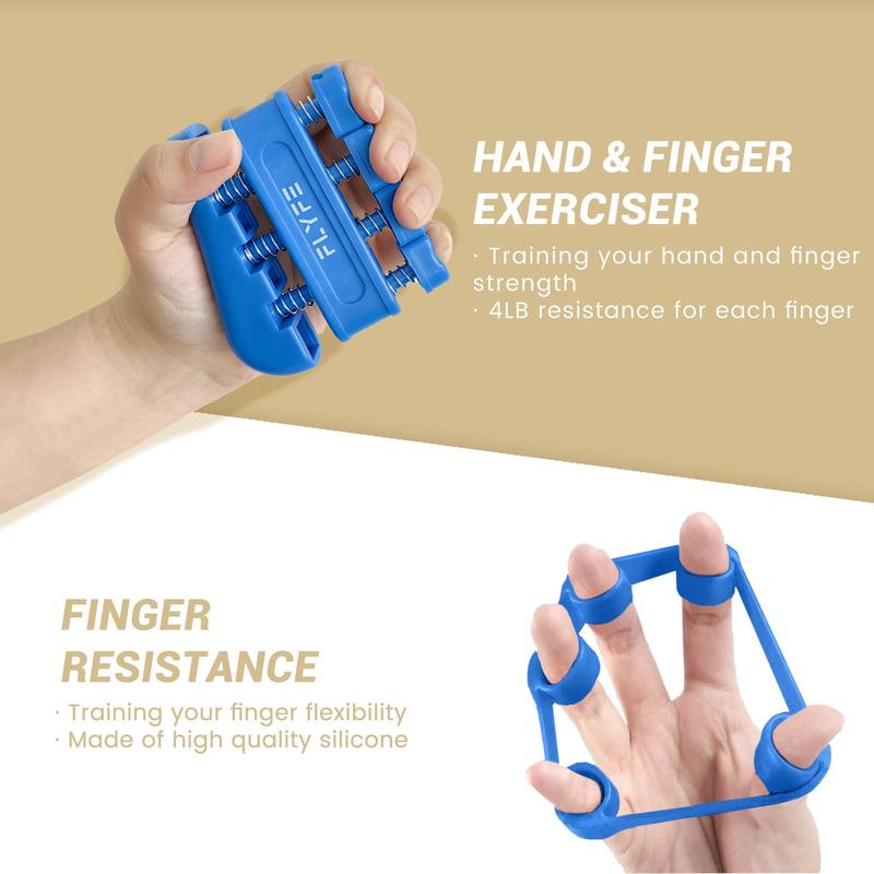 New Grip Strength Trainer Kit (5 Pack), Hand Squeezer Adjustable Resistance, Forearm Strengthener, Finger Stretcher, Grip Ring, Injury Recovery,Relief Ball and Finger Exerciser for Men and Women forearm trainer