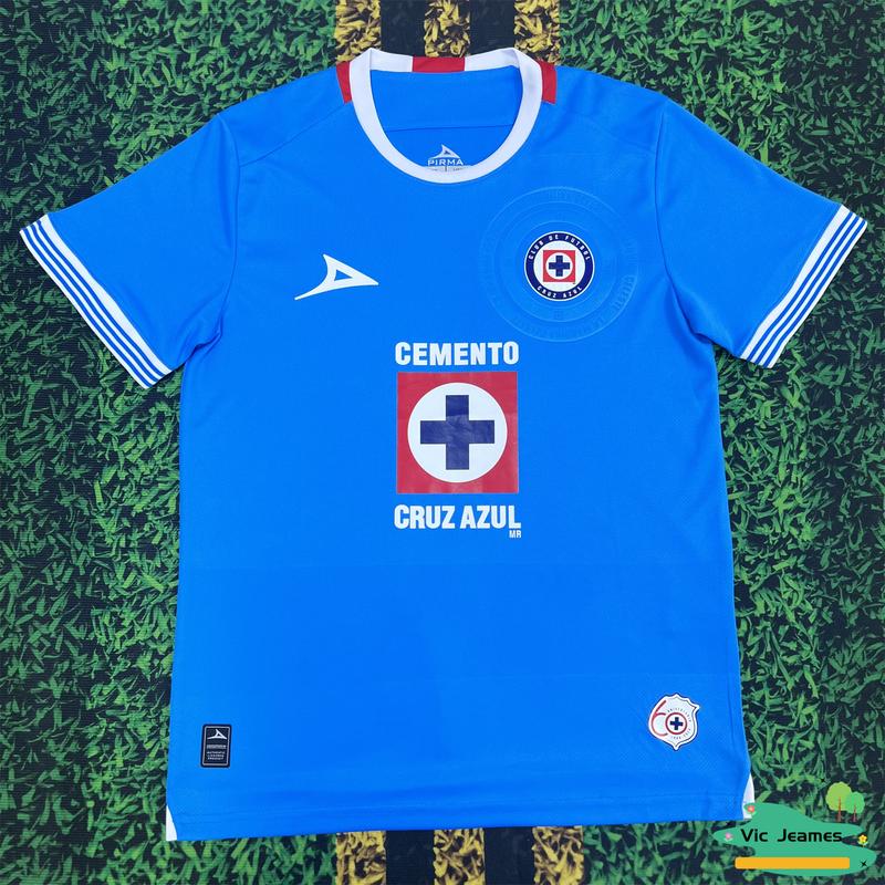 2425 CRUZ AZUL Second Away Red Short Sleeve Top Football Jerseys LIGAMX Fan Edition