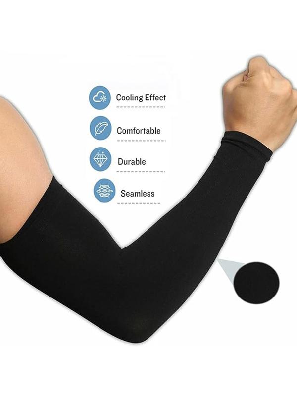 Unisex's Solid Color Sun Protection Arm Sleeves, Breathable Stretchable Quick Drying Arm Sleeves, King Sleeve, Sports & Outdoor Clothes Accessories for Summer Activities