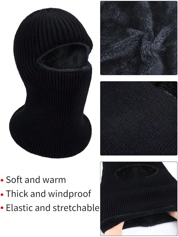 Ski Mask For Men Winter Knitted Windproof Neck Full Face Mask Balaclava Hats 1 Hole Ski Mask Fleece For Men Women Winter Favors Face Scarf Winter