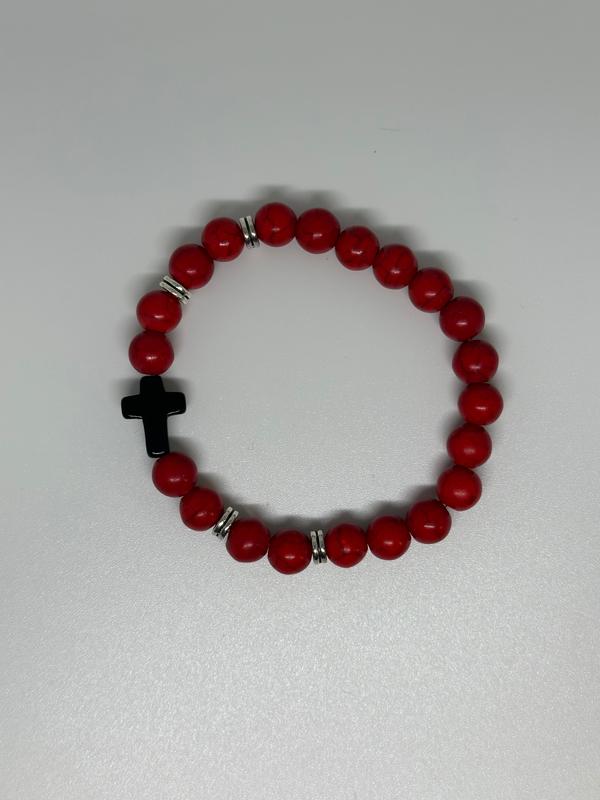 Natural Handmade Cross Marble Bracelet - Fashion Accessories