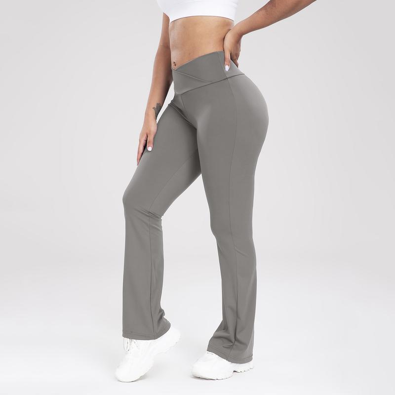 Women's High Waist Flare Leggings  Solid Color Bell Bottom Trousers,  Yoga Pants, Ladies Sportswear Athletic Outfit Gymwear Seamless