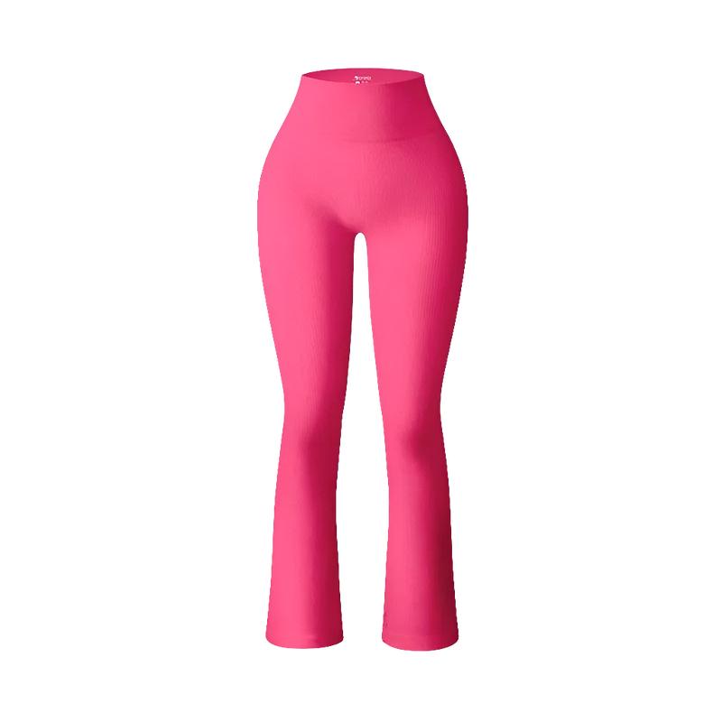 High-Waisted Ribbed Flare Yoga Pants