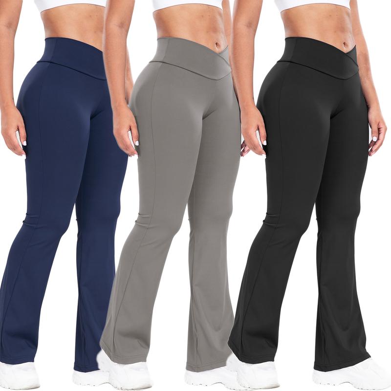 Women's High Waist Flare Leggings  Solid Color Bell Bottom Trousers,  Yoga Pants, Ladies Sportswear Athletic Outfit Gymwear Seamless