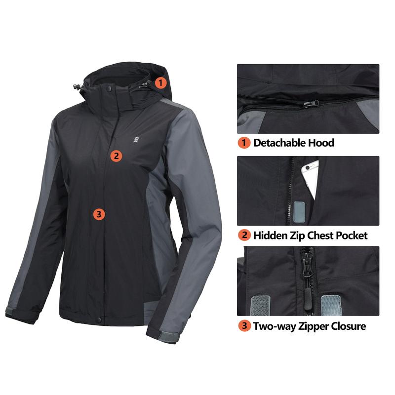 Women's 3 in 1 Winter Ski Warm Fleece Liner Jacket